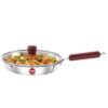 Hawkins 24 cm Frying, Induction Compatible SS Tri-ply Pan with Glass Lid (SSF24G)
