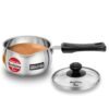 Hawkins 1 Litre Tpan, Stainless Steel Tea Pan with Glass Lid (SST10G)
