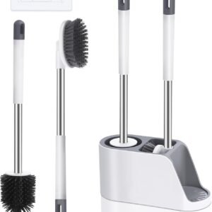 Clyton Silicone Toilet Brush with Holder Stand