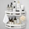 No Drill Bathroom Corner Shelf Organizer