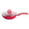 Wonderchef Granite Non-Stick Wok with Glass Lid 24cm for Kitchen, 2.7L