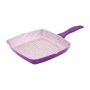 Wonderchef Royal Velvet Non-Stick Grill Pan 24cm for Kitchen, 2-Yr Warranty, Purple