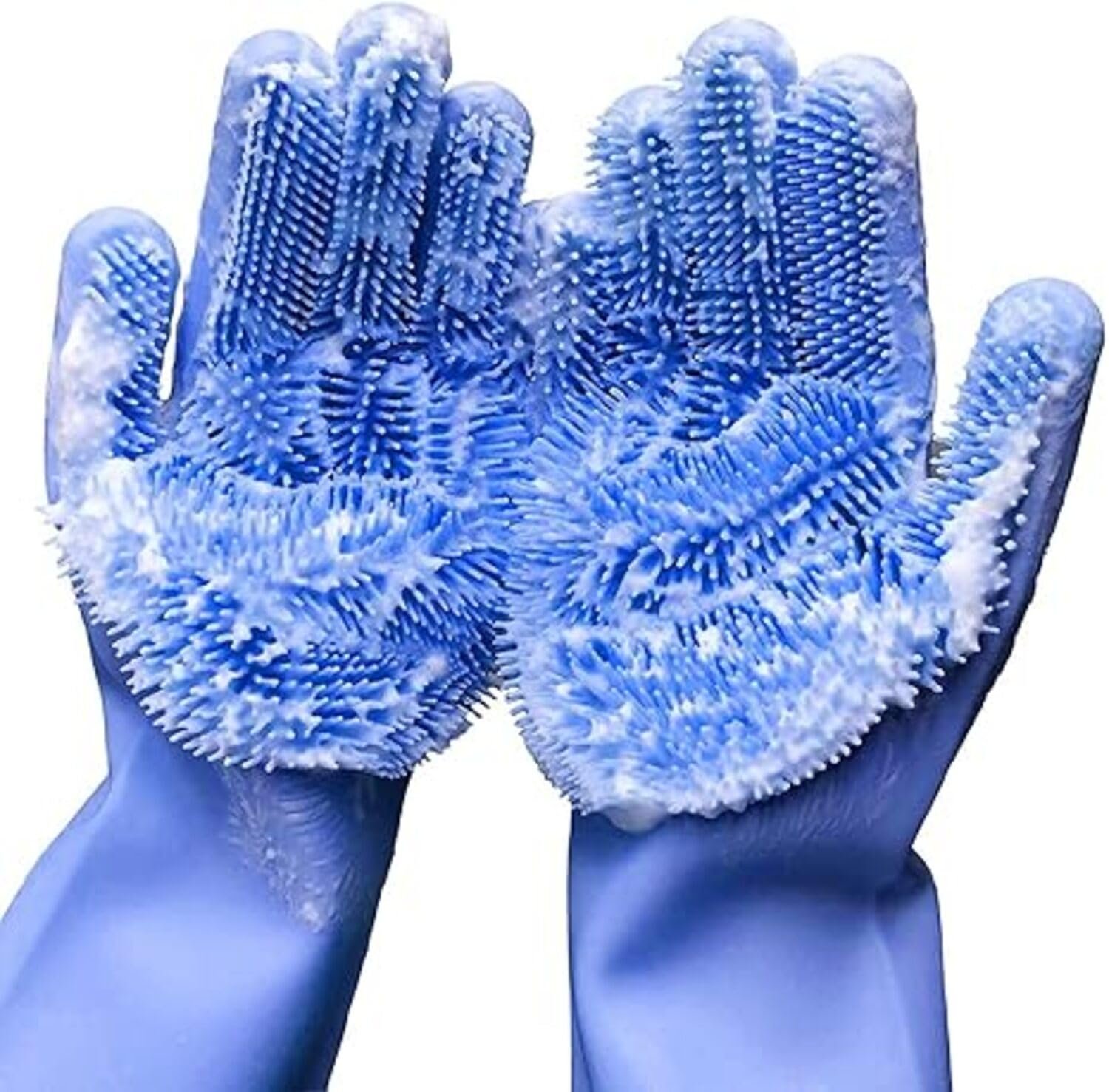 Silicone Dish Washing Gloves for Kitchen & Bathroom Cleaning