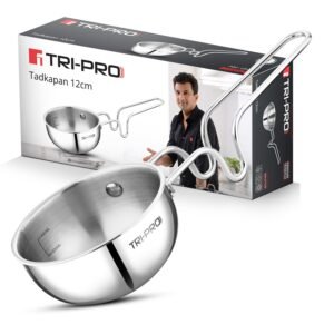 Bergner TriPro TriPly Stainless Steel 12cm Tadka Pan, 500ml Capacity